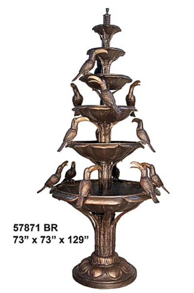 Bronze Fountain With Birds